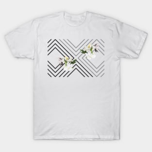 White Flowers & Squares T-Shirt